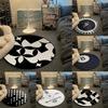Flannel Cream Black-White Style Round Carpet Clothing Store Decorative Floor Mat Bedroom Living Room Home Decoration