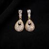 18k Gold Plated Silver Needle Zircon Teardrop Earrings - Luxury, High-End, Unique and Elegant Design