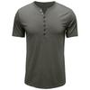 Herren Henley-Kragen Kurzarm Einfarbig Slim Fit Knopfleiste Lässiges Basic T-Shirt