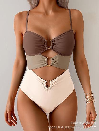 New swimsuit women's one-piece explosion sexy solid color bikini women's swimsuit