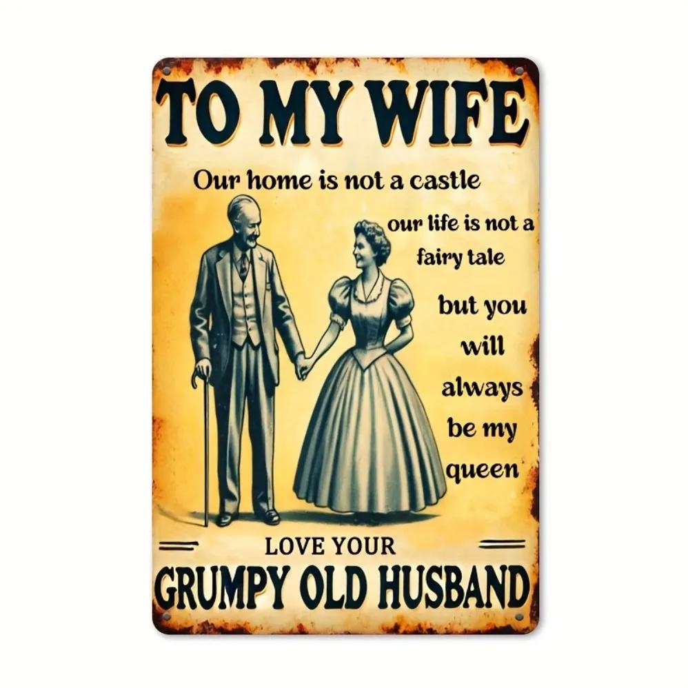 

Retro Rectangular Metal Sign To My Wife Love Quote Design Ideal Wedding AnniversaryValentines DayMothers Day Gift 20x30cm
