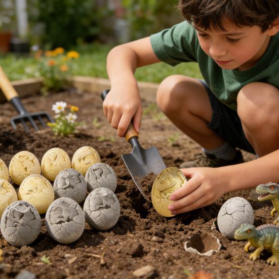 Dinosaur Egg Dig Kit Excavation Toy with Random Skeleton Models Includes Dig Tools & Guide Educational STEM Activity for Kids