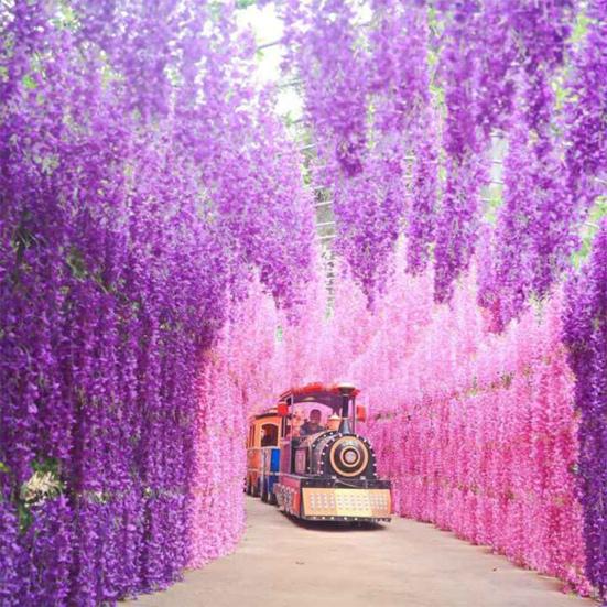 

Yousheng 12 Pcs Artificial Wisteria Flowers UV Resistant Faux Wisteria Flowers Hanging Fake Flowers Vine for Patio Party Backdrop Home Indoor