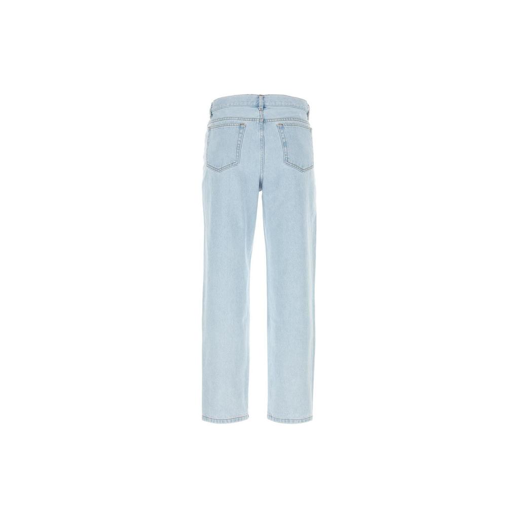 A.P.C Solid Color Straight Leg Mid Rise Zipper Fly Jeans Men Jeans Blue COGXKH09121-AAF