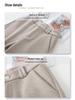 Oatmeal Acetate Wool Flannel Wide-Leg Pants - Women's 2024 Soft Cashmere Straight-Leg, Perfect for Autumn & Winter