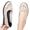 Summer New Medium and Old Leather Shoes Comfortable Non-slip Sandals Women's Soft Leather Hollow Breathable Hole Shoes Soft Sole Mother Shoes