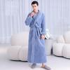 Women's and Men's Extra Long Plush Robe - Thickened Shu Cotton Fleece Bathrobe, Plus Size Homewear for Autumn and Winter
