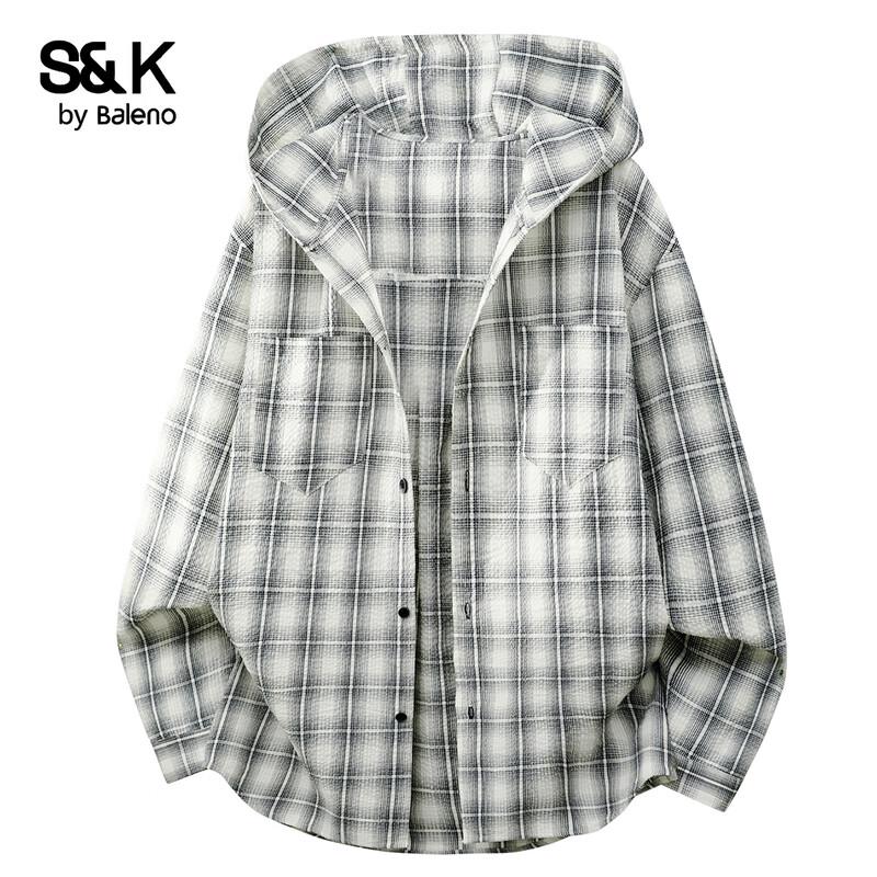 

Baleno S&K Men s Plaid Hooded Shirt Jacket L