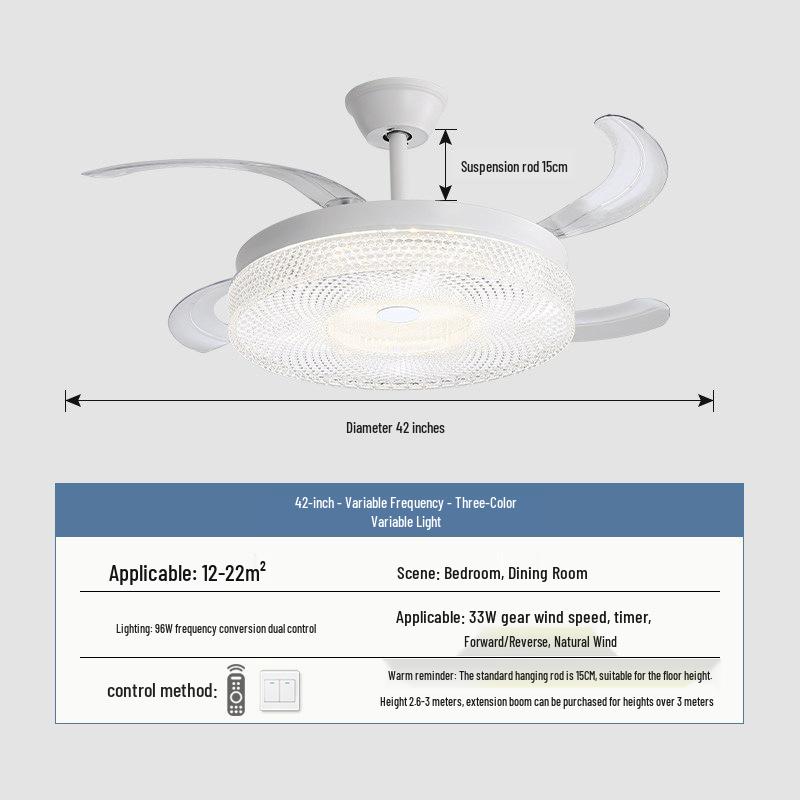 2026 New Model Flush Mount Ceiling Fan with Integrated Light for Living, Dining & Bedroom