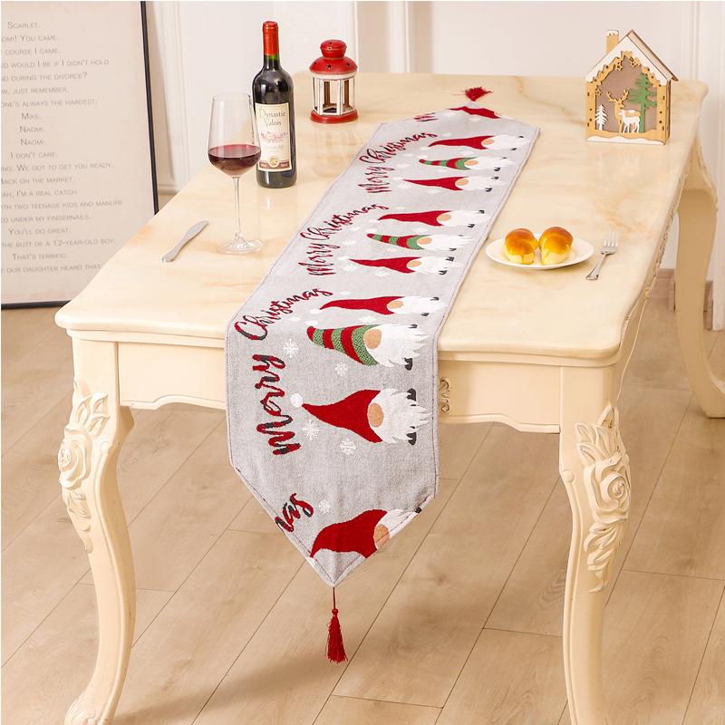 Christmas Tree Elk Snowflake Plaid Table Runner Party Wedding Decoration Table Runner Christmas Decoration Home Table Runner
