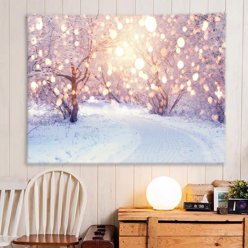 Snowy Pine Forest Tapestry for Living Room and Bedroom Wall Decor - Soft and Cozy Home Decor with Easy Installation