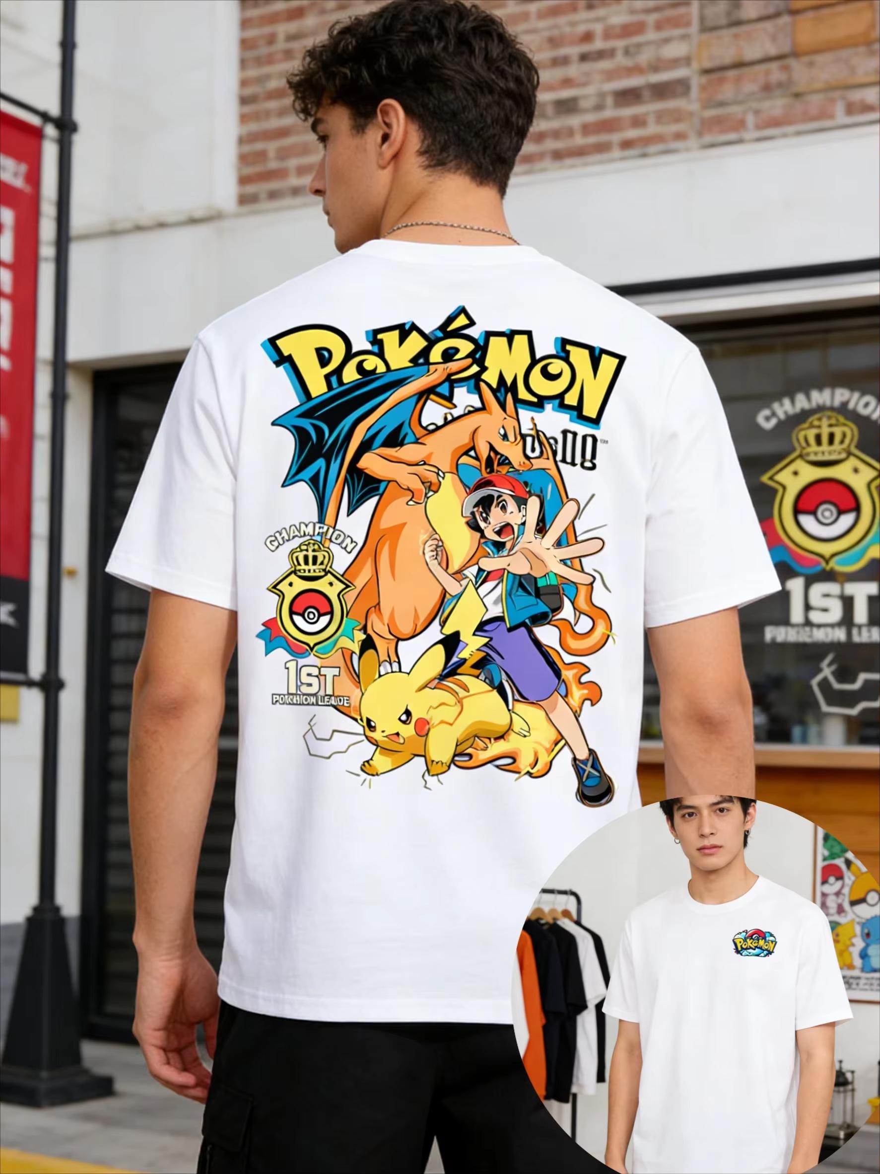 

Unisex Women Pokemoned Charizard T Shirt 100 Cotton Clothing Leisure Short Sleeve Round Collar Tees Summer TShirts 4XL