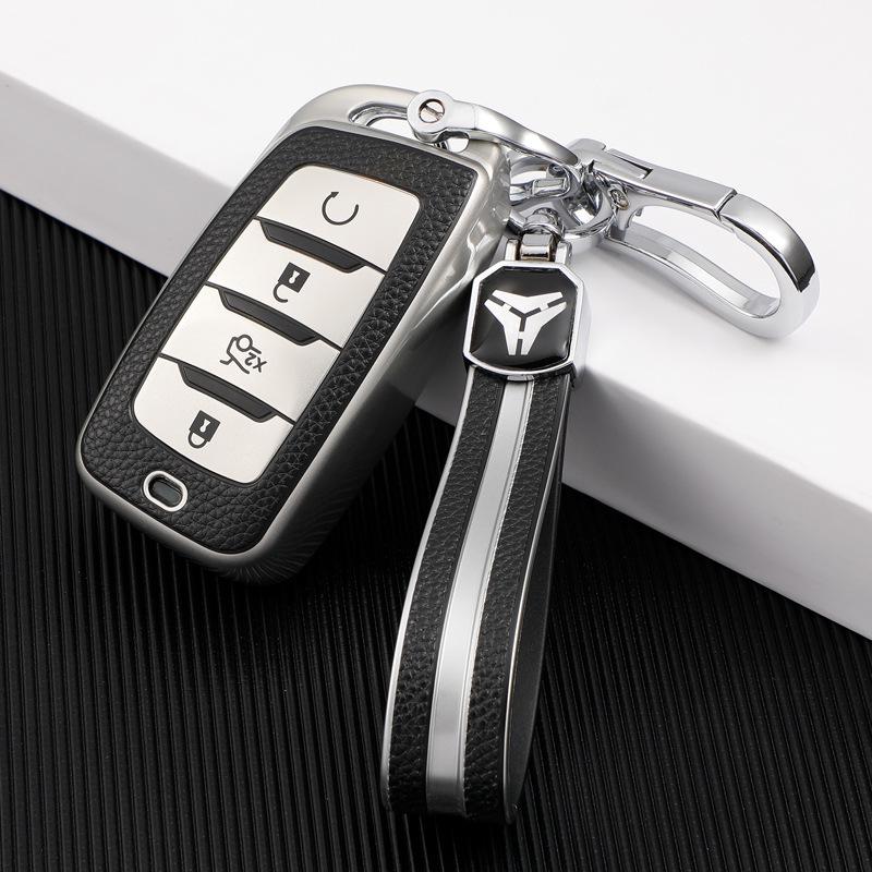 Leather Key Cover for Changan CS35 Plus, CS95, CS85 Coupe - Full Wrap Protection