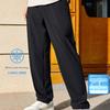 Anta Basketball Series Solid Color Mid Waist Loose Straight Casual Pants Men Bottoms Basic-Black 152421307-1