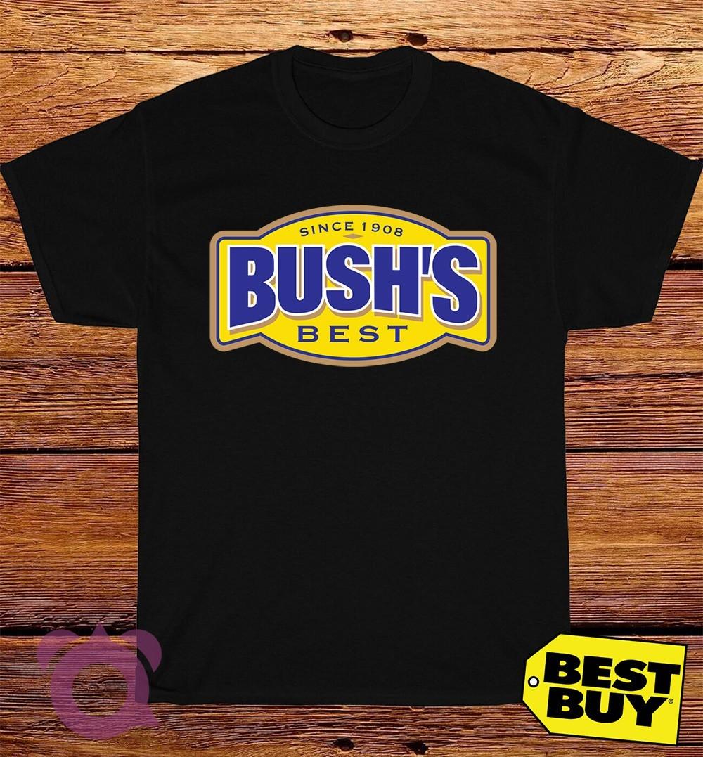New Bush s Bakes Beans Logo Men s Funny T-Shirt Made In USA Size S to 5XL S