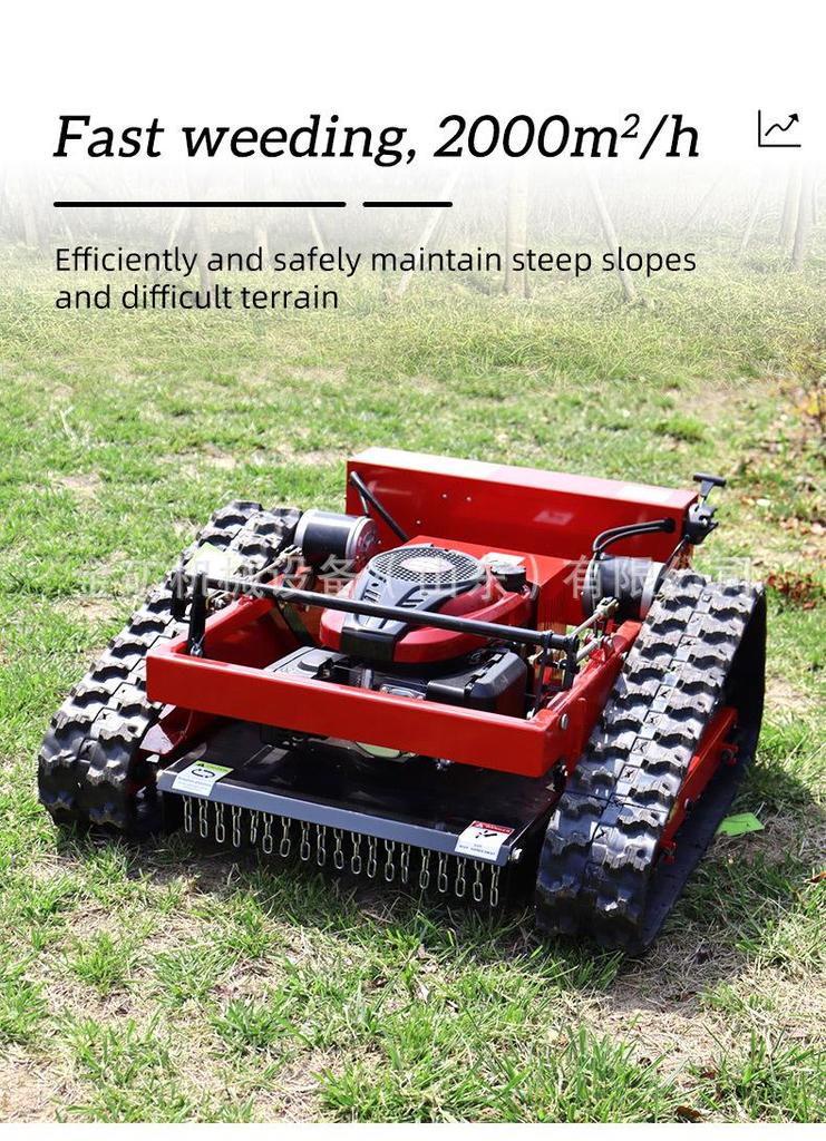 European Remote Control Lawnmower for Orchard Weeding and Slope Protection