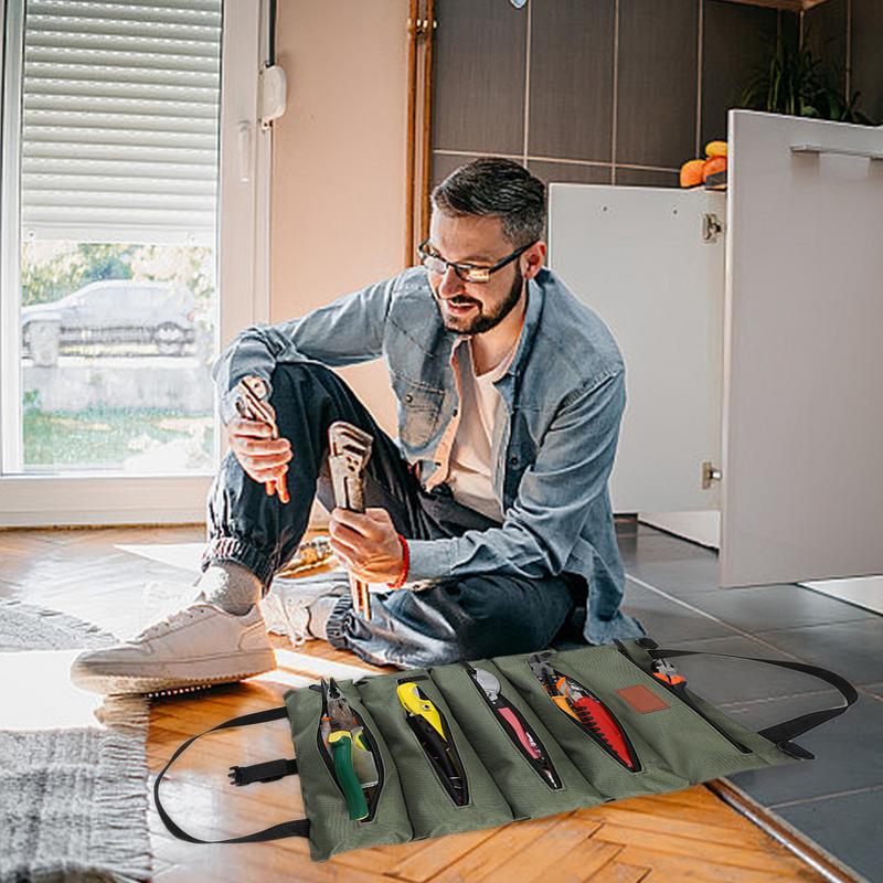 Roll Up Tool Bag Portable Tool Roll Organizer Multifunctional Large Capacity Bag Heavy-Duty Tool Organizer Bag Portable Tool