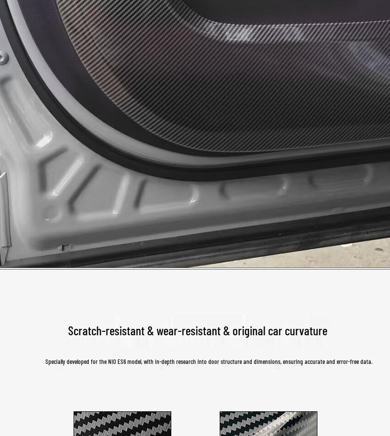 Nio ES6 Car Door Kick Mats - Carbon Fiber Texture Protective Stickers