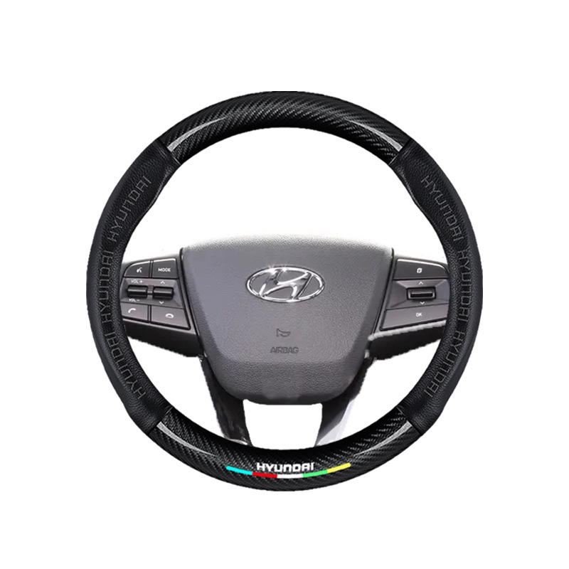 Modern Genuine Leather Steering Wheel Cover for Elantra, Santa Fe, Ix25, Yue Dong, Ix35, Yuelan, Tusheng, Reina