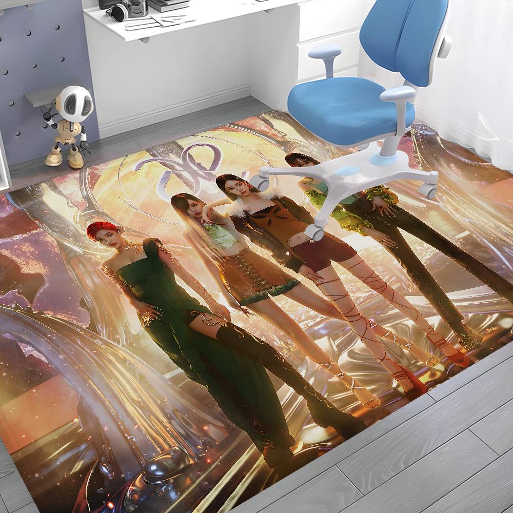 KPOP Korean Girl Group A-AespaS Floor Mat Non-Slip Laundry Room Mat Laundry Decor Balcony Child Living Room Household Carpets