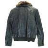 Pas De Calais Leather Jacket 38 Dark Green With Raccoon Fur Women Used