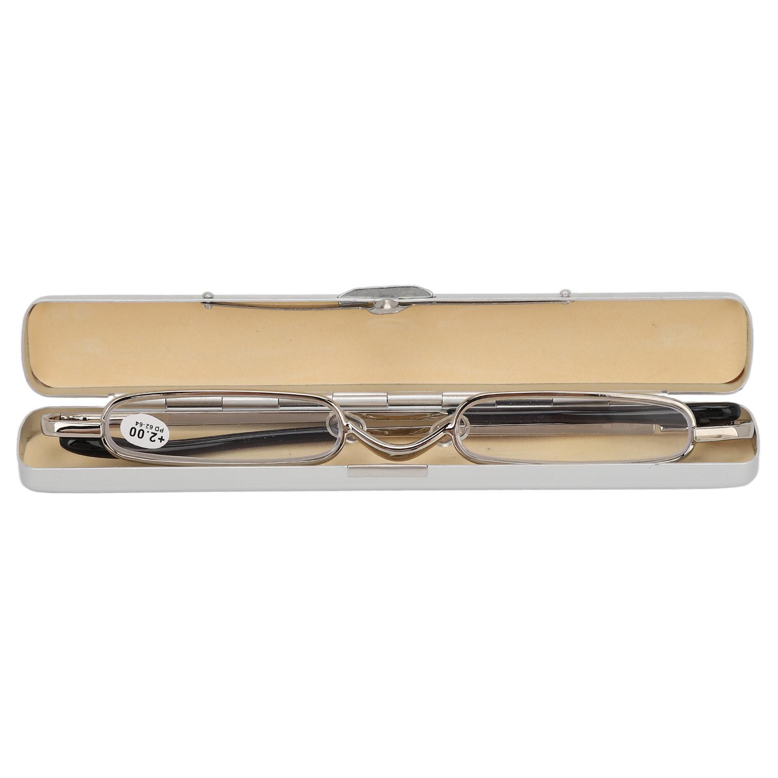 

Тонкие очки для чтения Маленькие Портативные Металлические из нержавеющей стали HD Мини очки для чтения с футляром для пожилых мужчин и женщин