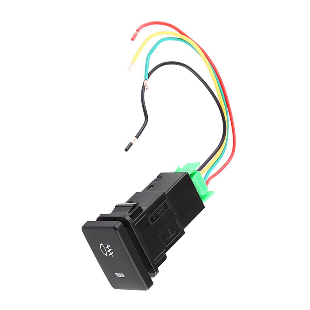 DC 12V 4 Wire Car Foglight Switch Fog Light On Off Button For Toyota Yellow Indicator