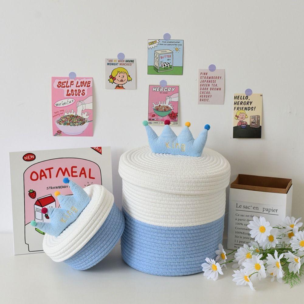 

Cute Storage Bucket Splicing Storage Hamper Trendy Laundry Basket Bathroom