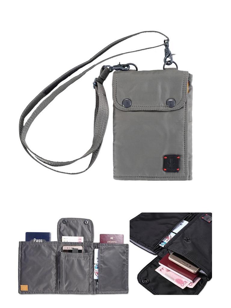 Unisex Travel Passport Holder with Lanyard - Double-Layer Neck Pouch for Secure Document Storage