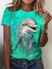 2026 Summer Round Neck Women's T-shirt Fashion 3D Hawaiian Parrot Bird Print Short Sleeve T-shirt Cartoon Casual Top