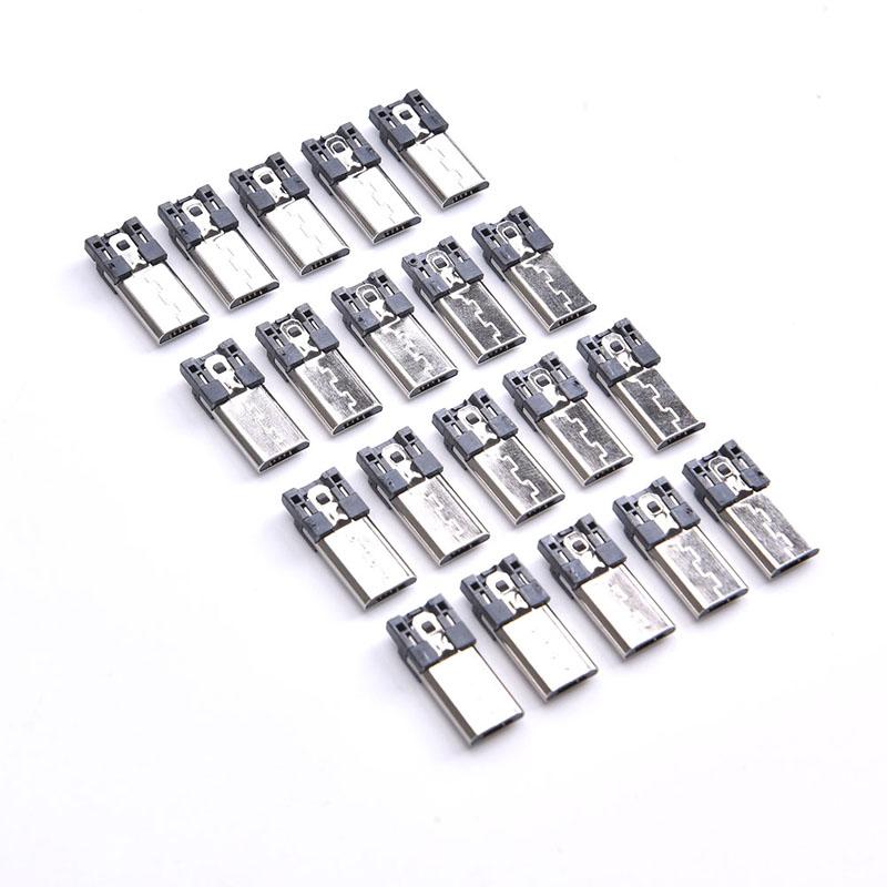 20 Pcs 4 Pin Micro Usb Jack Usb Plug Male Connector Port Sockect Plug Terminals