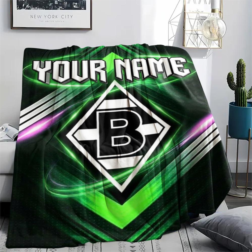 1PC Custom Name Vfl Gladbach Patterned Flannel Blanket Suitable For All Seasons for Home Decor Warmth and Comfort Gifts Holiday Present