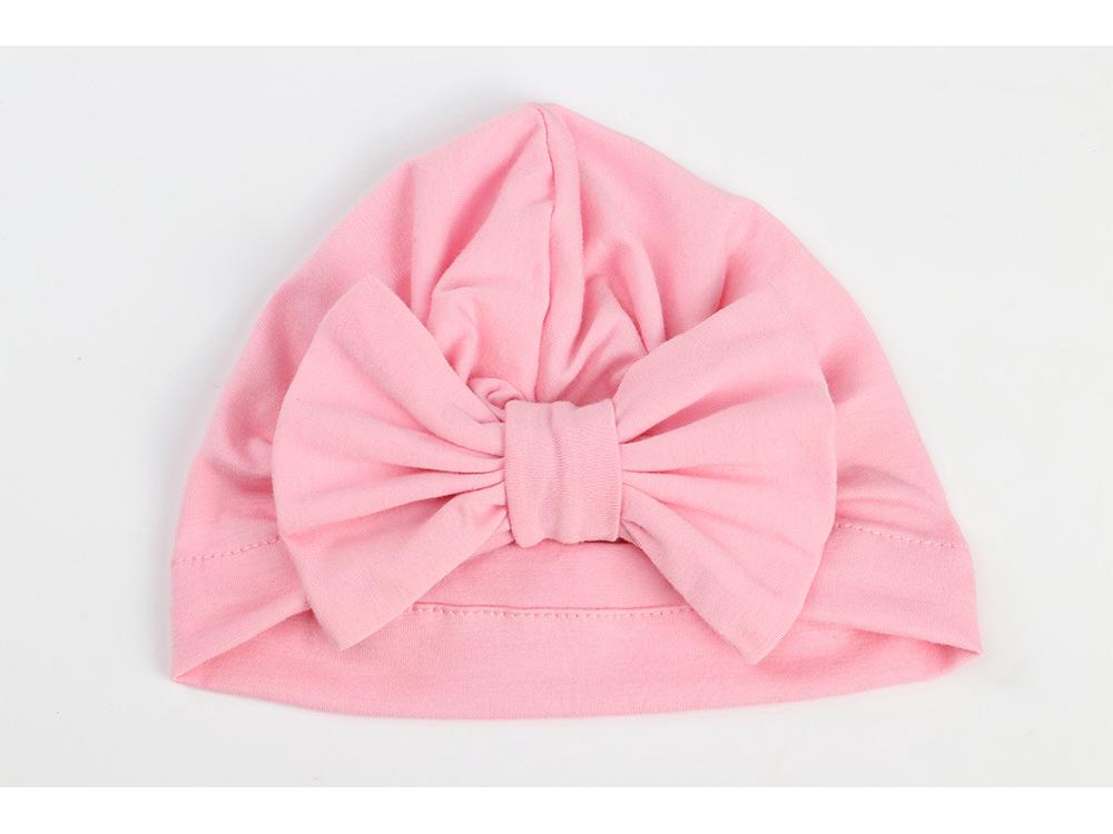 

Baby Knotted Pullover Hat - Solid Color Bowknot from Xinjiang Cotton 40cm Elastic