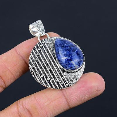 Womens Day Sale 925 Silver Sodalite Stone Sister Anniversary Wedding New Pendant