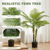 Artificial Palm Tree with 14 PEVA Leaves, 120cm Decorative Artificial Plant with Pot and Moss Effect, Green