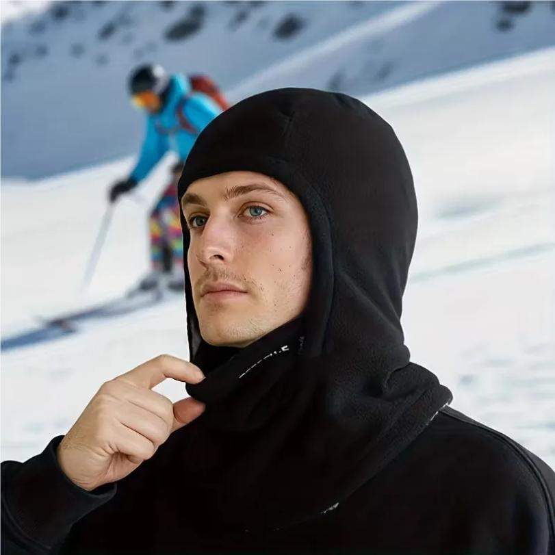 1-2PC Winter Warm Hat OutdoorCycling Face Mask Skiing Hiking Fleece Lined Thick NeckProtector Windproof Thermal for Cold Weather