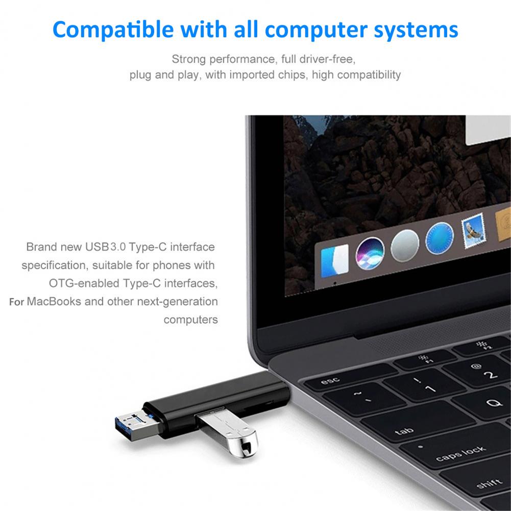 Type C MicroUSB Multi Memory Card Reader USB 3.0 OTG Cell Phone High Speed 5-In-1 Type-C TF Card Reader for Laptop