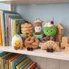 Cute Coffee Cake Plush Pendant Soft Stuffed Food Toy Fluffy Keychain Gift for Kids Birthday Christmas Bag Home Decor