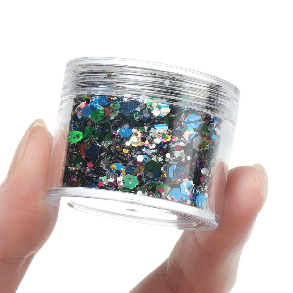 4 Flessen/Set Holografische Zeshoekige Grove Glitter Epoxy Hars Vulvlokken Laser Pailletten voor DIY Epoxy Hars Nagelkunst Vullingen