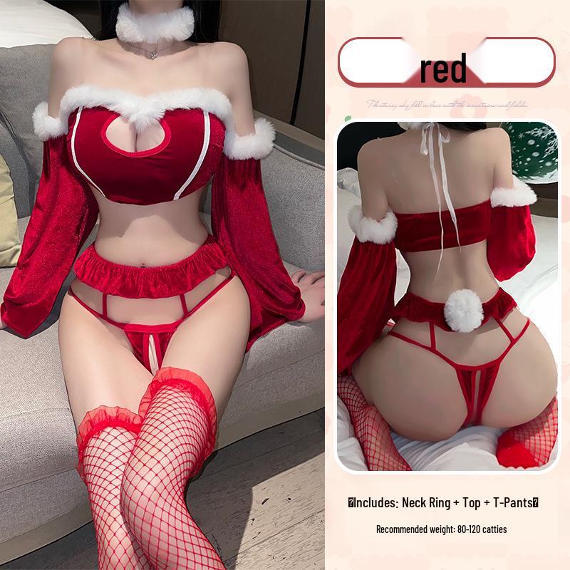 Linlin Ting Lingerie Christmas Sexy Temptation Uniform Set for Flirting and Bedtime Quick Release - Style 2674