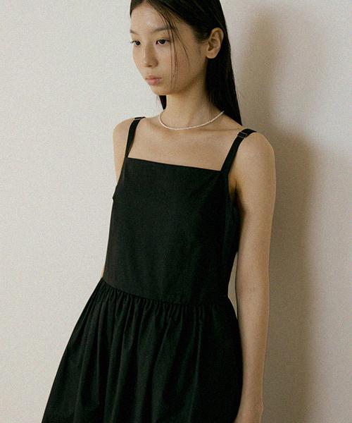 Lingseoul Bustier Shirring Dress-Black