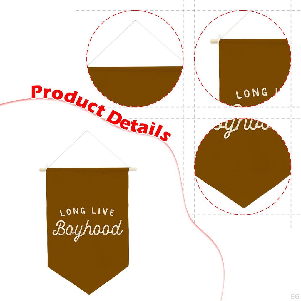 "Long Live Boyhood" Banner, Boy's Room Decor, Decorative Pennant, Nursery Wall