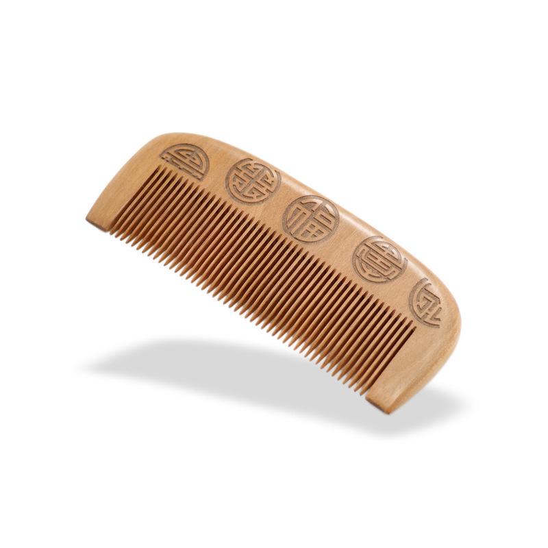 Camphor Wood Hair Comb - Solid Carved Design, Portable for Men & Women, Smooth Massage for Scalp, Free Engraving Available.