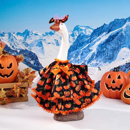 Goose Outfit for 23'' H Cement Plastic Goose Statue Halloween Goose Clothes Accessories for Outdoor Patio Yard Lawn Decor