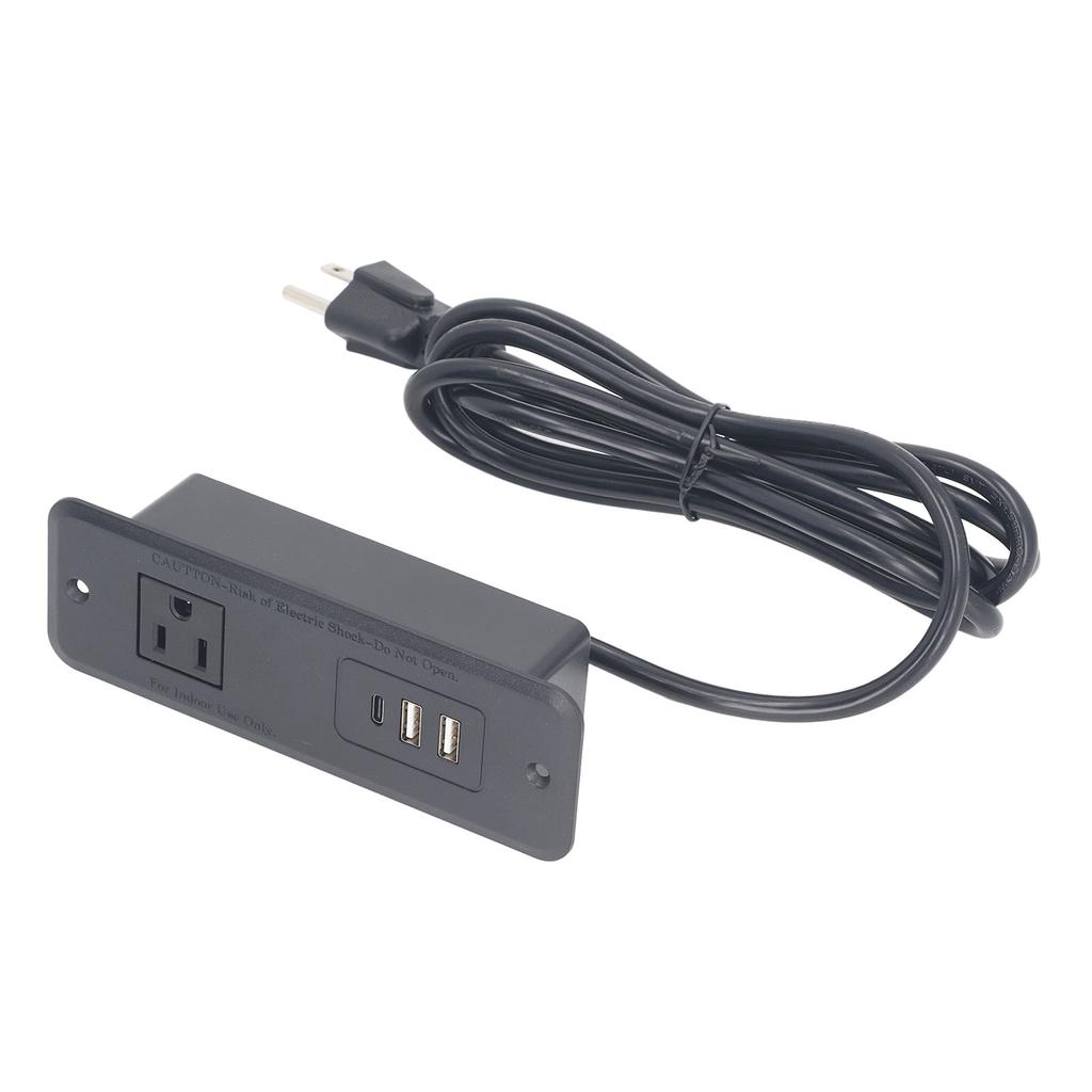Recessed Power Strip 20W PD Fast Charging Safe with 1 Socket 2 USB 1 Type C Recessed Desk Outlet