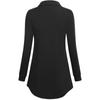 Women's Solid Color Button Long Sleeved T-shirt Loose Pullover Top
