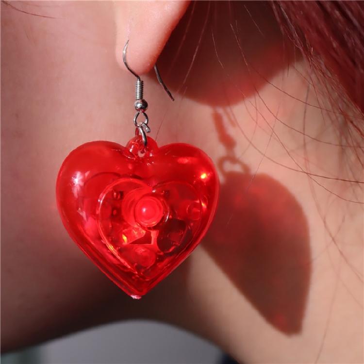 Fashion Dangle Earrings Heart LED Lights Pendant Earrings Valentines Jewelry
