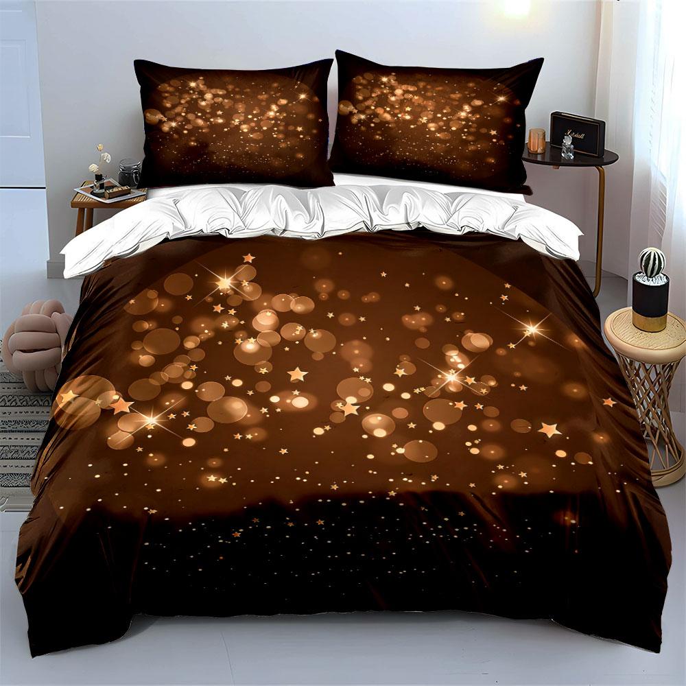 Sparkling Starry Night Set Soft Comfortable Duvet Cover Bedding Set Included 1*Duvet Cover & 2*Pillowcases, Gift
