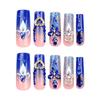 French Flash Diamond Wearable Nails - Pipe-Shaped Rectangular Fake Nail Tips