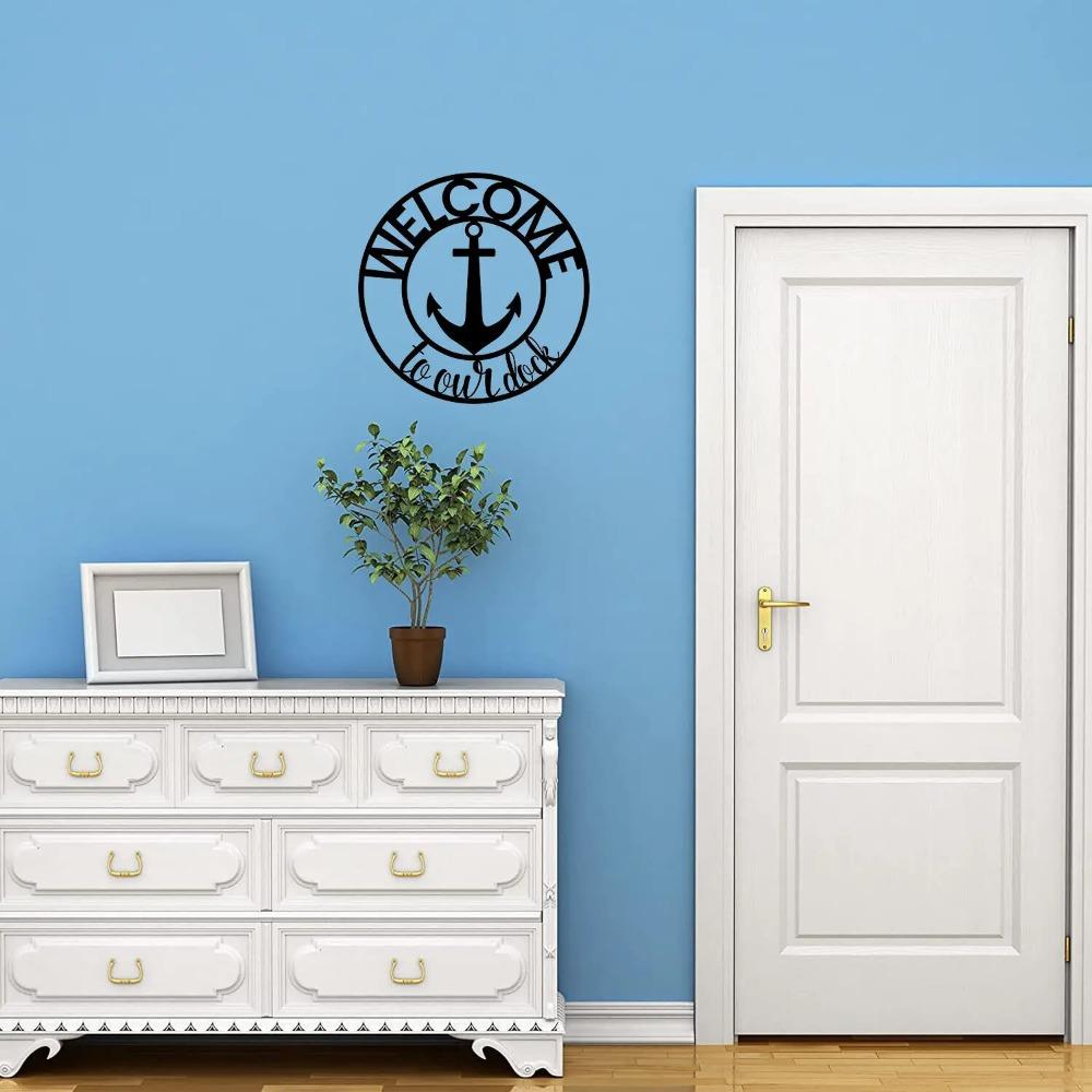 Vítejte v našem doku Kovová nástěnná cedule – Elegantní domácí dekorační akcent, dekorativní železné umění Stylová nástěnná dekorace pro námořní témata